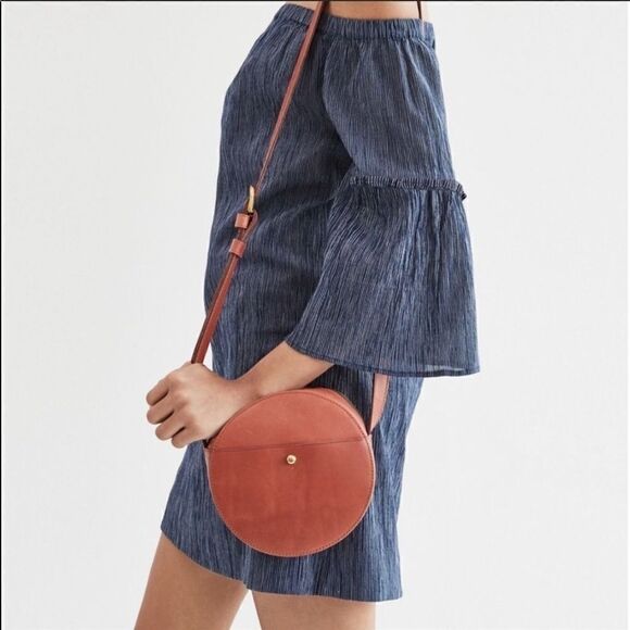 Madewell Off Shoulder Mini Blue Pinstripe Bell Sleeve 100% Cotton Dress Sz 4 - Picture 2 of 7